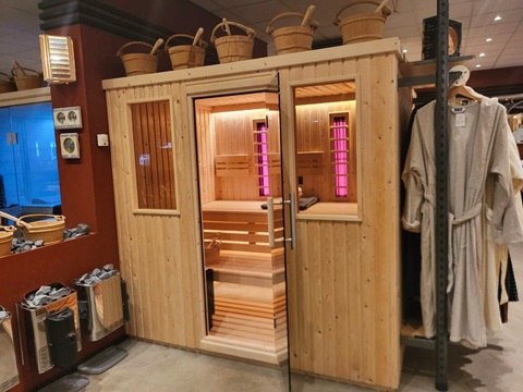Combi sauna met 2 raamvensters